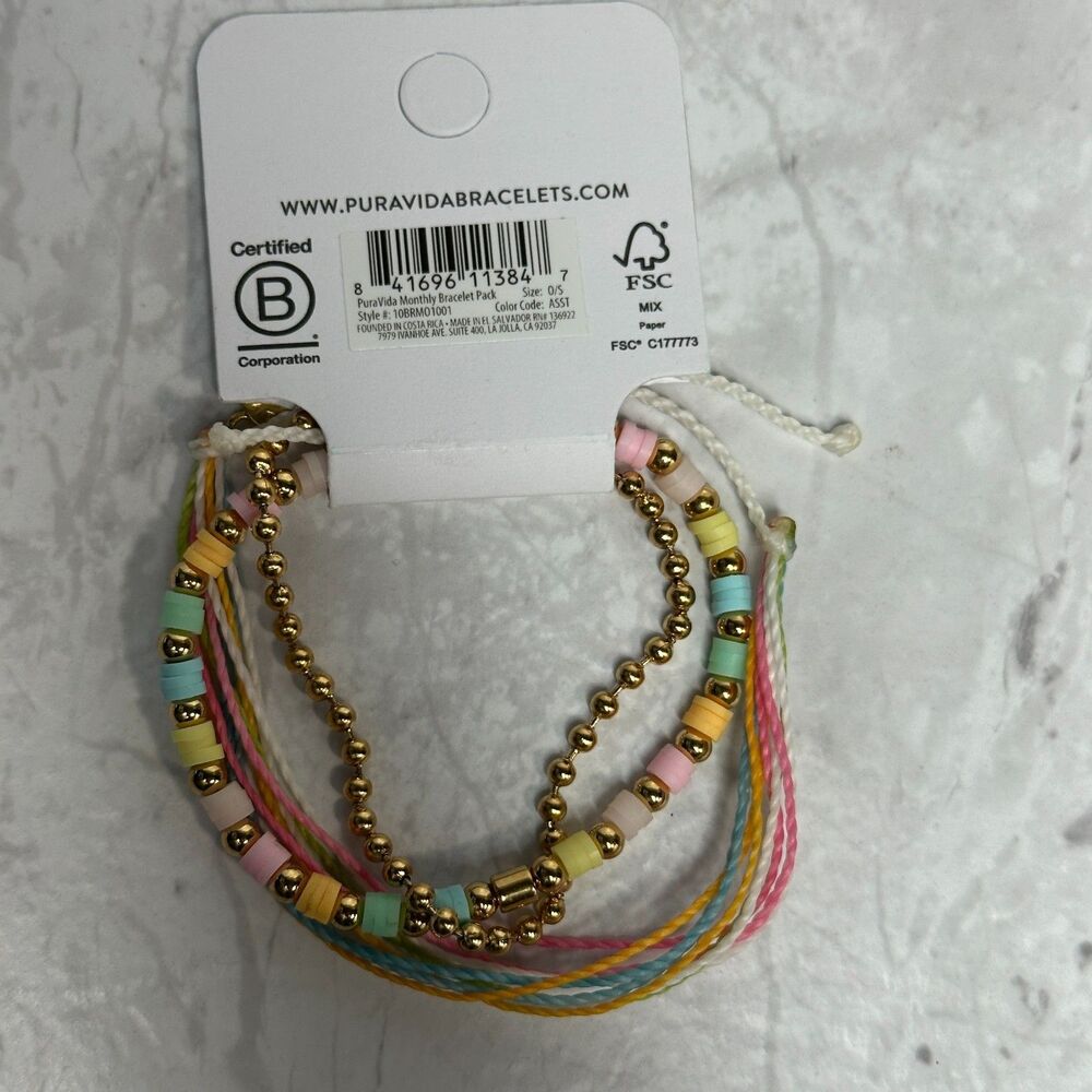 PuraVida Pura Vida Manifesting Sunny Days Bracelet Stack Set of 3 - Picture 7 of 8